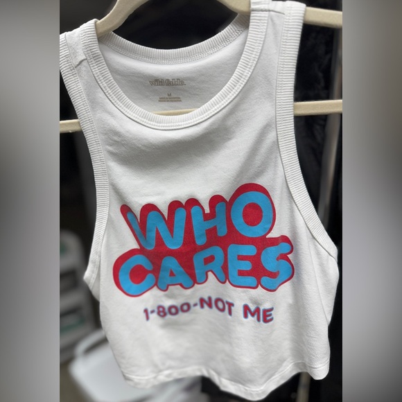 Wild Fable Graphic Tank Top – “WHO CARES 1-800-NOT ME” – Size M - Picture 2 of 5